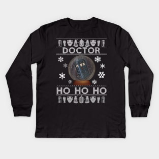 Doctor Who Tardis Ho Ho Ho Christmas Kids Long Sleeve T-Shirt